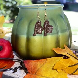 Cowboy hat clay earrings